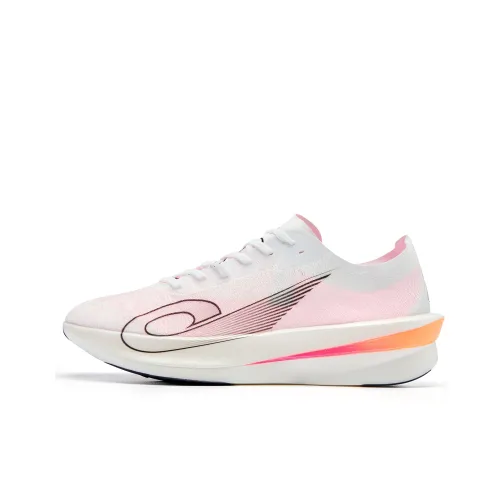 QIAODAN Light Bird Беговые кроссовки Низкий топ Jordan Белый Неон Розовый Мужской