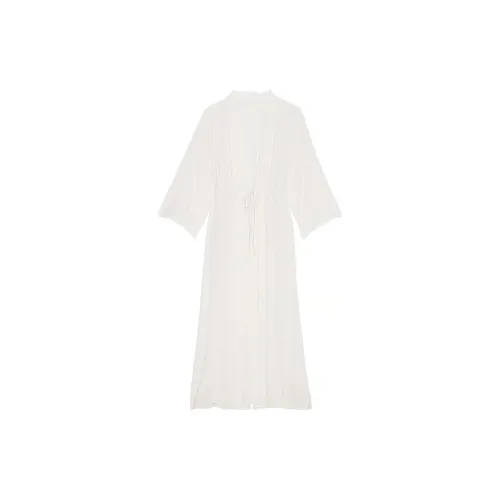 Victoria's Secret Модал Кружевная отделка Высокий разрез Макси Палантин Белый Сливочный Палантин для сна Женская Белая