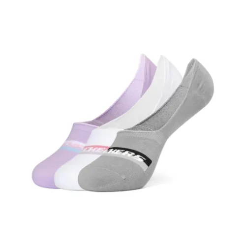 Skechers COLORFUL 3 шт Лаванда+Белый+Серый Унисекс No Show Носки