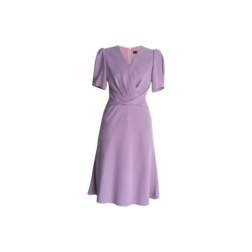 ROEYSHOUSE Короткое платье с короткими рукавами женское светло-фиолетовое