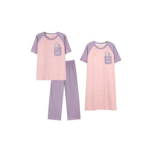 Follow The United States Пижамный комплект Без подкладки Стиль Женский Фиолетовый