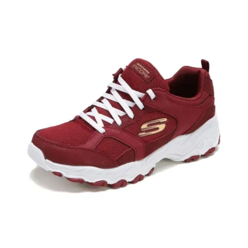 Skechers D'LITES 1,0 Устойчивый к истиранию Низкий Топ Повседневная обувь Женская Бургунди