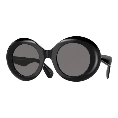 Oliver Peoples Круглые Солнцезащитные очки Женские Черные