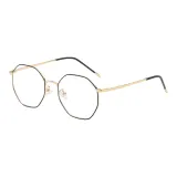 Черная золотая оправа + линзы с защитой от синего света + коробка