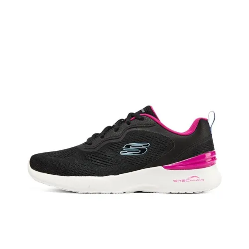 Skechers Skech Air Dynamight Устойчивый к истиранию Дышащий Низкий Топ Повседневная Обувь Женская Черный Розовый