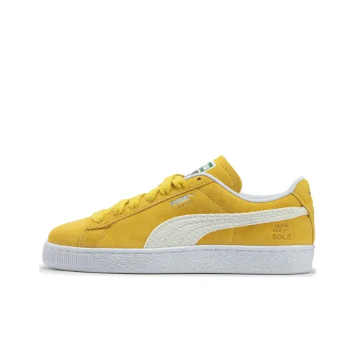 PUMA Suede Classic XXI Амортизация Износостойкие Низкие Кроссовки для скейтбординга Унисекс Желтый Белый Серебряный