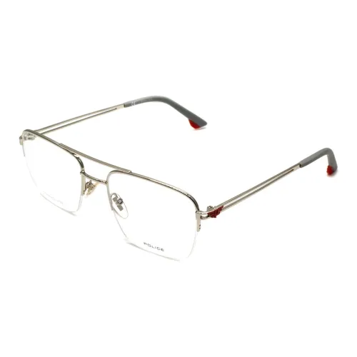 Police Нержавеющая сталь Ацетат Авиатор Оправы для очков Мужской Серебряный