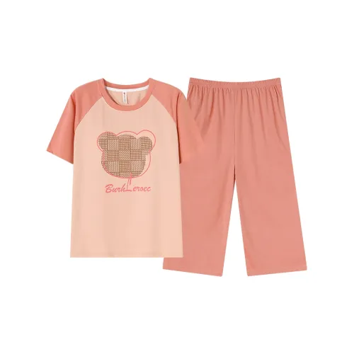 Follow the United States Пижамный комплект Утепленный Женский Оранжевый Красный