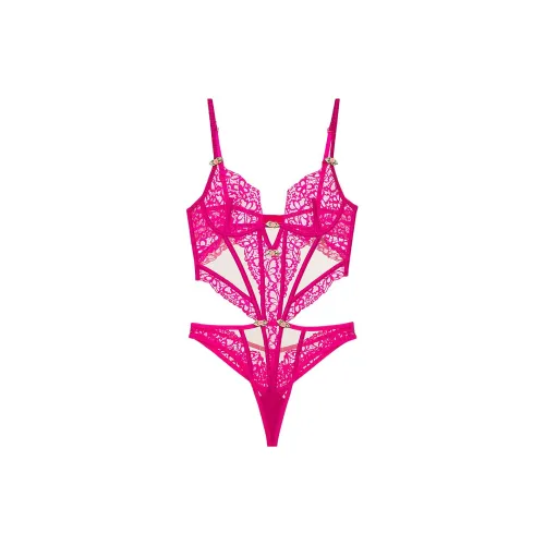 Victoria's Secret FOR LOVE LEMONS Бабочка Кружево Комбинезон Женский Ярко-розовый