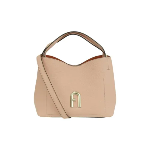 Furla Primula Телячья кожа с рельефным узором Сумка-хобо Сумка через плечо Сумка на плечо Маленькая Женская Кораллово-розовая