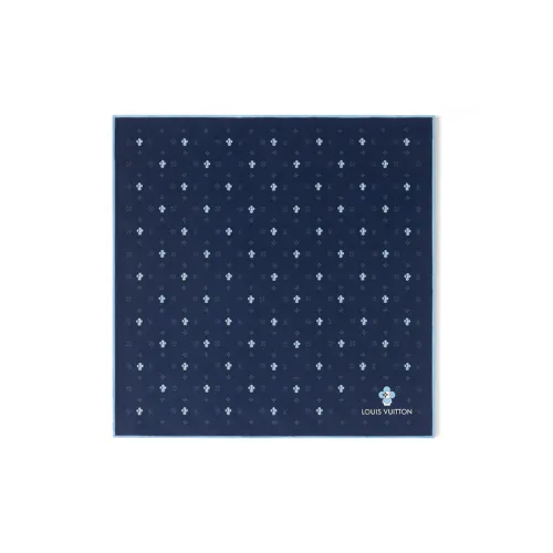 LOUIS VUITTON Шелковые шарфы Унисекс Синий