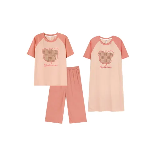 Follow the United States Пижамный комплект Без подкладки Стиль Женский Оранжевый Красный