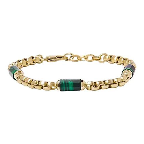 FOSSIL Нержавеющая сталь Малахит Браслеты Мужской Золото