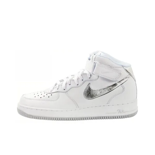 Nike Air FORCE 1 Водонепроницаемое покрытие амортизация верх кроссовки для скейтбординга унисекс белый серебристый