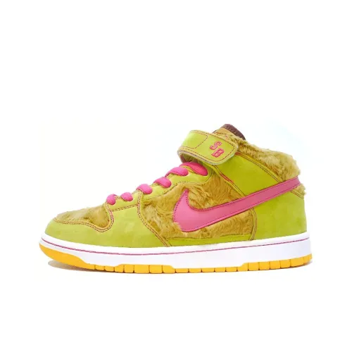 nike Dunk SB MAMA Bear Нелипкий Легкий MID Топ Скейтборд Кроссовки Мужские Розовый Зеленый