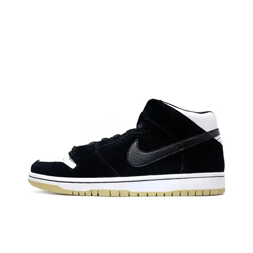 nike Dunk SB Черный Белый Gum Противоскользящий MID Топ Скейтбординг Кроссовки Мужские Черный Белый