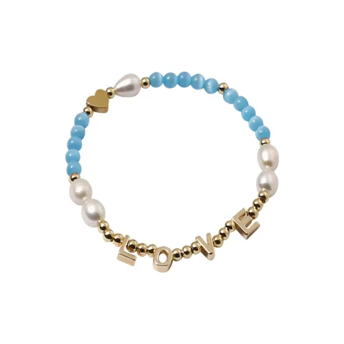 7IN Стекло Кошачий глаз Искусственный жемчуг Браслеты Женские