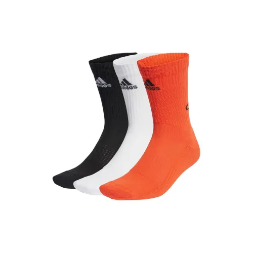 Adidas 3 шт Черный/Белый/Semi Impact Апельсин Унисекс Баскетбольные носки