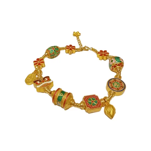 KZD Процветание And Благословение Abound Six Персонаж Мантра Китайская модная тенденция Роскошь Сплав Браслеты Женские