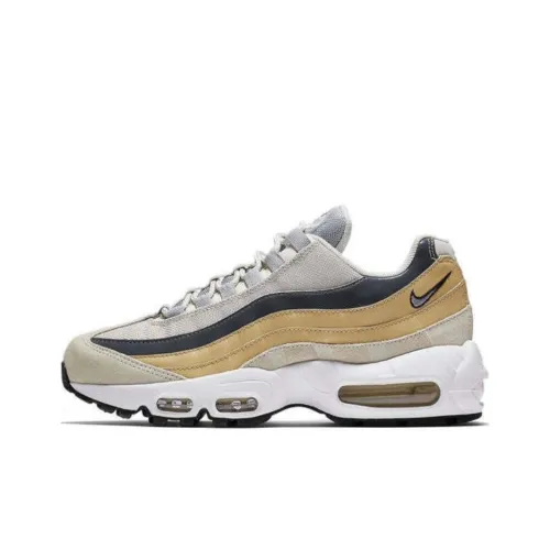 Nike Air Max 95 Амортизация Износостойкий Низкий Топ Повседневная Обувь Женская Хаки Белый