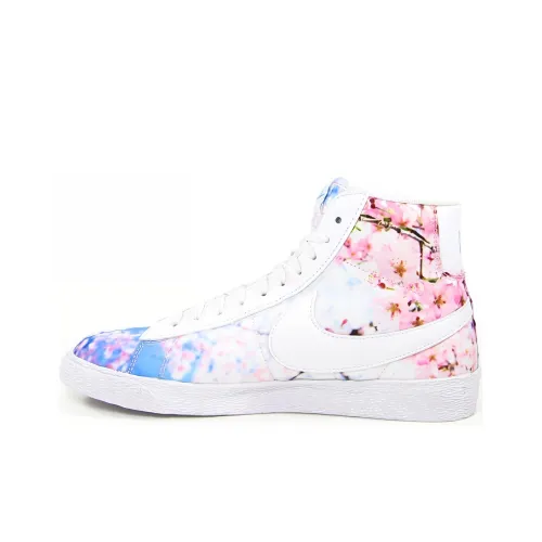 nike Blazer Амортизация Износостойкий MID Топ Скейтборд Кроссовки Женские Белые