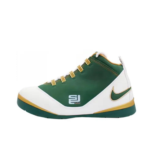 Nike Zoom Soldier 2 SVSM Гостевой Slip-Resistant Покрытие MID Топ Винтажные Баскетбольные Кроссовки Мужские Белый Зеленый
