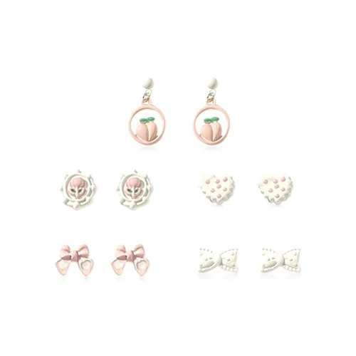 BHI Уход для пирсинга уха Розовая серия Девушка Корейский стиль Sweetheart Маленький и милый стиль Серьги-гвоздики Женские