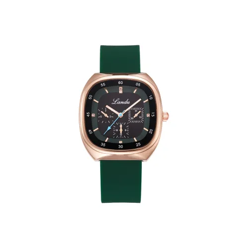 LANDU Кварцевый механизм силиконовый ремешок унисекс черный циферблат