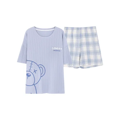 The Story Of The Flower Season Пижамный комплект женский светло-синий