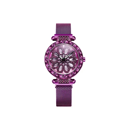 LANDU Кварцевый Movement Женские часы 34 мм Фиолетовые
