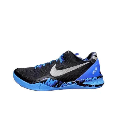 Nike Kobe 8 'Game Royal' Противоскользящие Низкие Баскетбольные Кроссовки Мужские Черные Синие