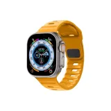 Желтый спортивный квадратный ремешок с силиконовой пряжкой