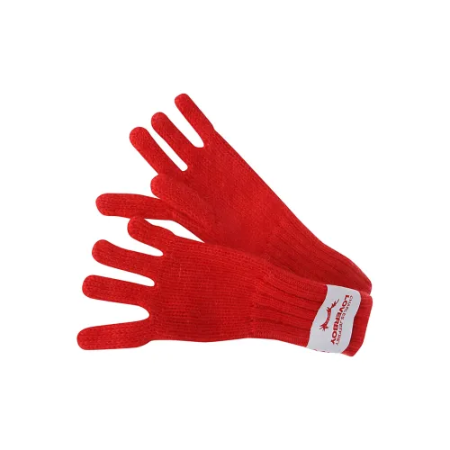 CHARLES JEFFREY Мериносовая шерсть Полиамид Маленький Мохер Вязаные перчатки для малышей Красный