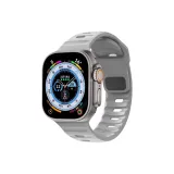 Светло-серый спортивный квадратный ремешок с силиконовым ремнем и пряжкой