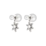 Пара сережек "Снежинка" - серебряные