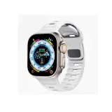 Белый спортивный квадратный ремешок с силиконовой пряжкой