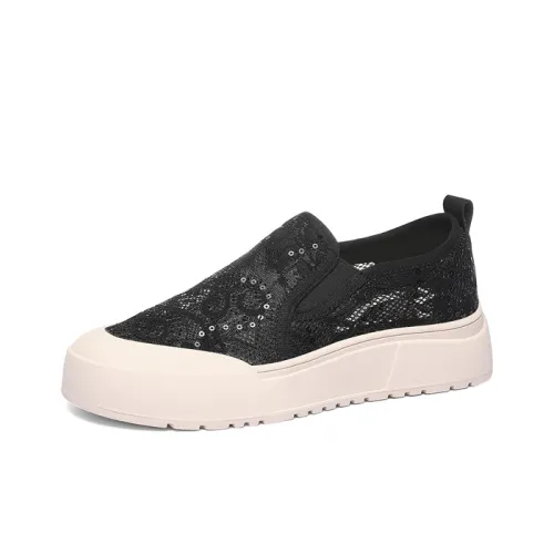 Golden Silk Rabbit Slip-resistant Low Top Casual Women's Black Золотой шелк кролик противоскользящий низкий топ повседневный женский черный