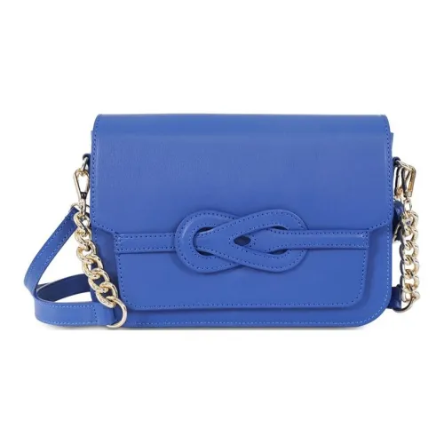 Folli Follie Сумка через плечо из кожи среднего размера женская синяя