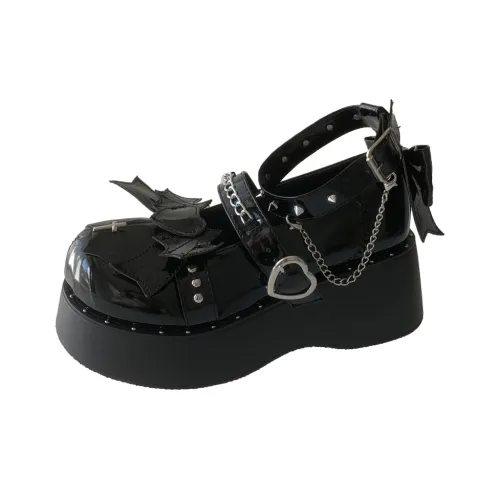 Take the Qin Платформа Туфли Мэри Джейн 6 см Женские Черные