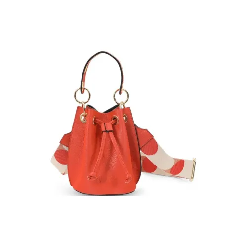 Folli Follie Кожа Ведро Сумка Через плечо Маленькая Женская Апельсиновая