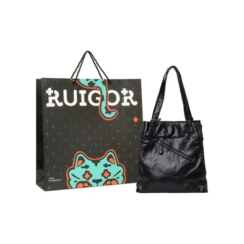 RUIGOR Коровья кожа Тоут Сумка Сумка для покупок Сумка на плечо Сумка через плечо Большая унисекс Светлый Серый Черный