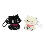 Шарф сидячий Котенок Подвеска - Белый + Черный