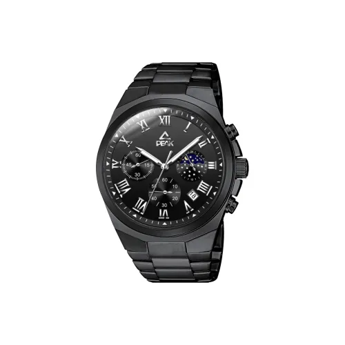 PEAK Gift Box Set Кварцевый механизм Ремешок из нержавеющей стали Часы Мужские Черный циферблат