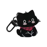 Шарф сидячий с подвеской "Котенок" - черный