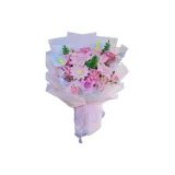 Большой букет из светло-розовых смешанных цветов