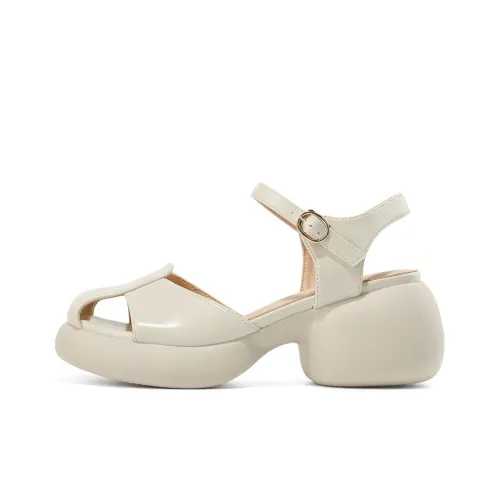 JOSINY Универсальные туфли на высоком каблуке 7 см женские цвет экрю серебряный