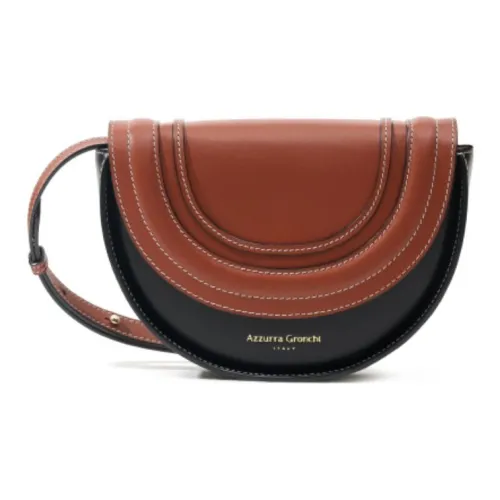 Azzurra Gronchi Сумка через плечо из коровьей кожи Маленькая Унисекс Жженый янтарный Экрю Жженый янтарный Черный