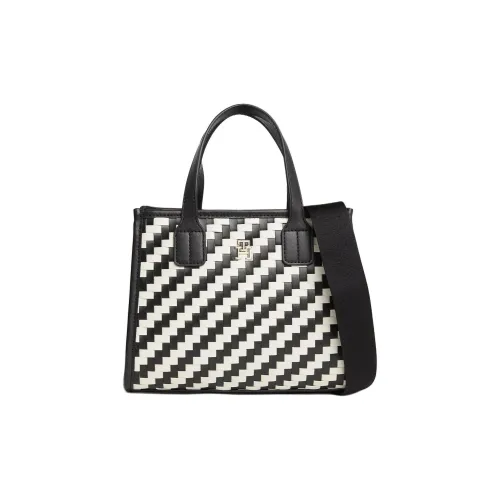 Tommy Hilfiger ПУ (полиуретан) Сумка через плечо Маленькая Женская Черная Белая