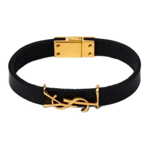 SAINT LAURENT Коровья кожа Металл Браслеты Женские Черный