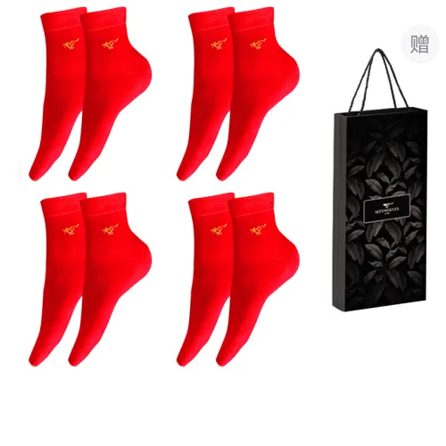 SEPTWOLVES Носки Crew Женские упаковка из 4 пар + Сумка для покупок красный